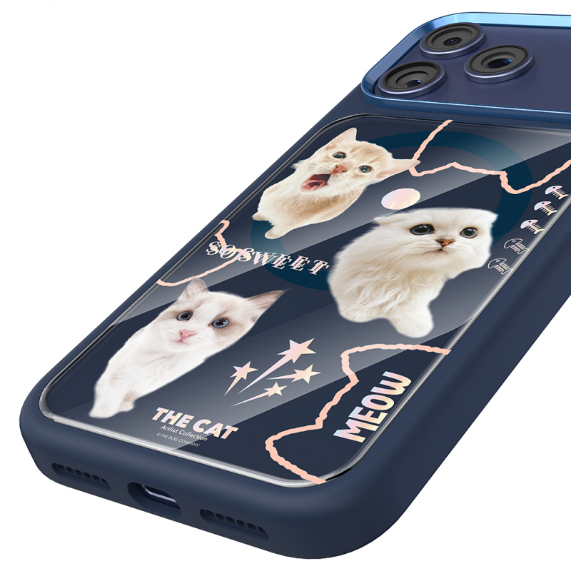 Apple iPhone 18 Pro Max Kılıf M-safe Şarj Özellikli 3D Baskılı Tasarım Mutural The Cat Serisi Kapak - 14