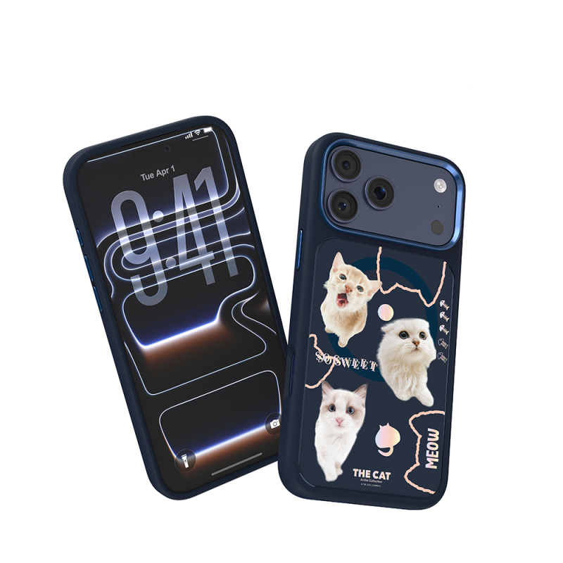 Apple iPhone 18 Pro Max Kılıf M-safe Şarj Özellikli 3D Baskılı Tasarım Mutural The Cat Serisi Kapak - 15