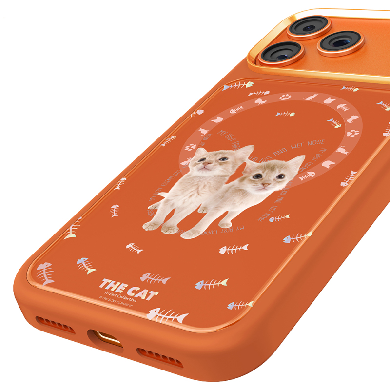 Apple iPhone 18 Pro Max Kılıf M-safe Şarj Özellikli 3D Baskılı Tasarım Mutural The Cat Serisi Kapak - 20