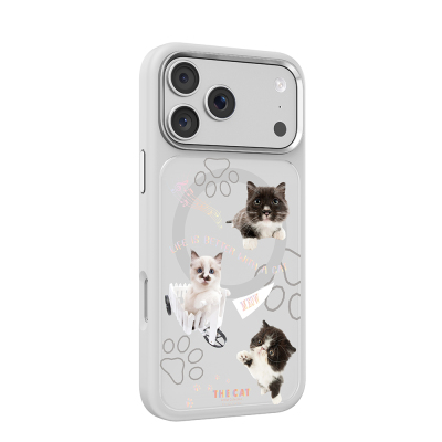 Apple iPhone 18 Pro Max Kılıf M-safe Şarj Özellikli 3D Baskılı Tasarım Mutural The Cat Serisi Kapak - 21