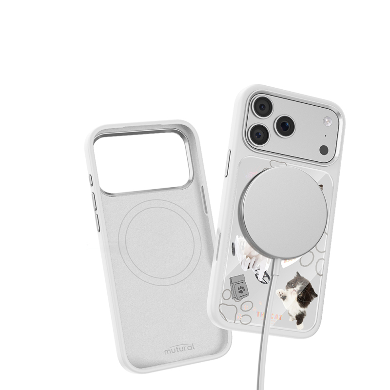 Apple iPhone 18 Pro Max Kılıf M-safe Şarj Özellikli 3D Baskılı Tasarım Mutural The Cat Serisi Kapak - 26