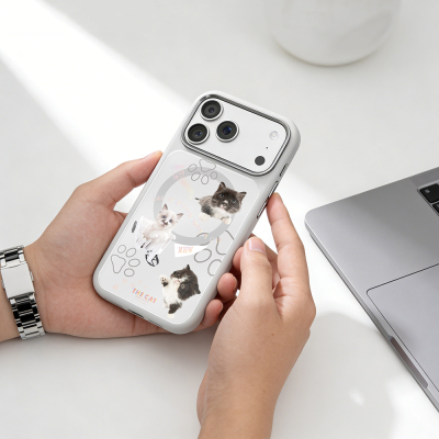 Apple iPhone 18 Pro Max Kılıf M-safe Şarj Özellikli 3D Baskılı Tasarım Mutural The Cat Serisi Kapak - 29