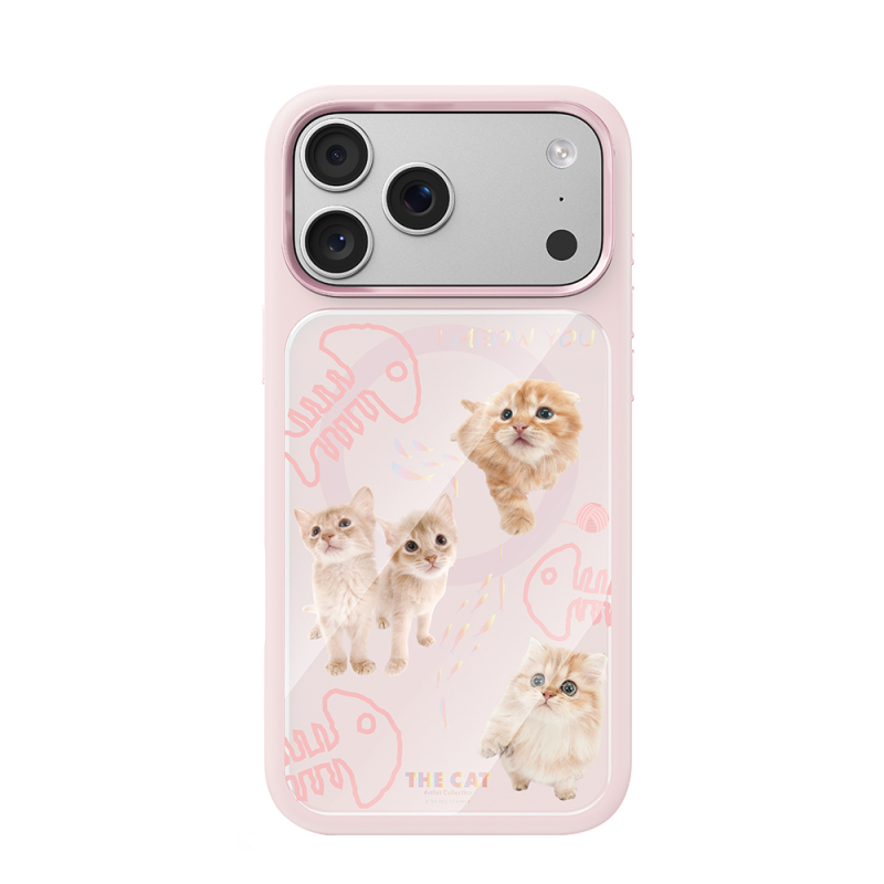 Apple iPhone 18 Pro Max Kılıf M-safe Şarj Özellikli 3D Baskılı Tasarım Mutural The Cat Serisi Kapak - 3