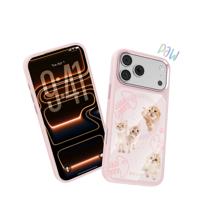 Apple iPhone 18 Pro Max Kılıf M-safe Şarj Özellikli 3D Baskılı Tasarım Mutural The Cat Serisi Kapak - 32