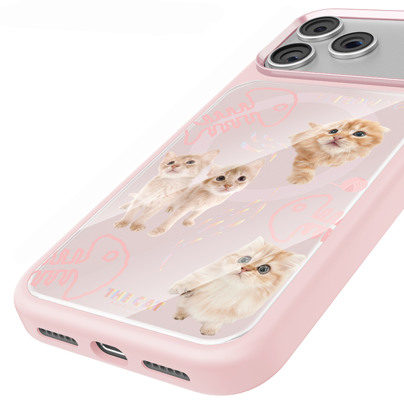 Apple iPhone 18 Pro Max Kılıf M-safe Şarj Özellikli 3D Baskılı Tasarım Mutural The Cat Serisi Kapak - 38
