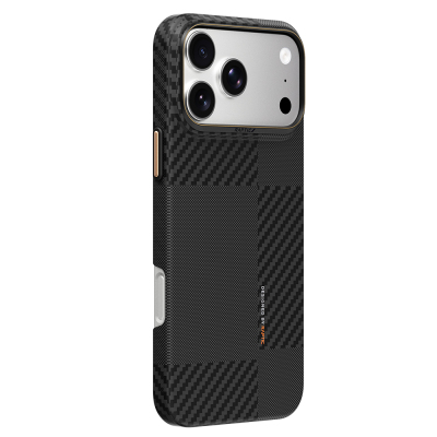 Apple iPhone 18 Pro Max Kılıf M-safe Şarj Özellikli 600D Metal Kamera Çerçeveli Raptic Aramid Fiber Karbon Geotik Serisi Kapak - 3