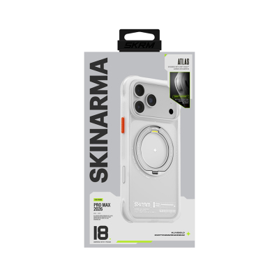 Apple iPhone 18 Pro Max Kılıf M-Safe Şarj Özellikli Airbag Tasarımlı Standlı Skinarma Atlas Kapak - 18