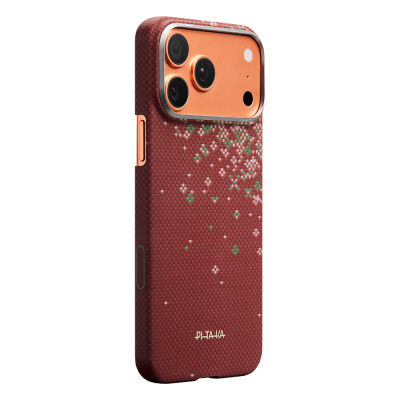Apple iPhone 18 Pro Max Kılıf M-safe Şarj Özellikli Aramid Karbon Fiber Pitaka Sakura Hours Serisi Kapak - 6