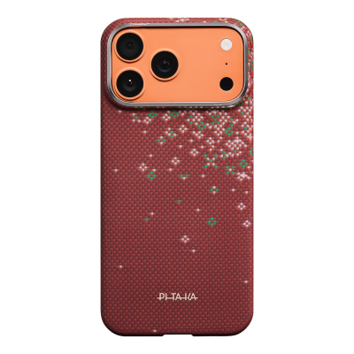 Apple iPhone 18 Pro Max Kılıf M-safe Şarj Özellikli Aramid Karbon Fiber Pitaka Sakura Hours Serisi Kapak - 3