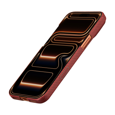 Apple iPhone 18 Pro Max Kılıf M-safe Şarj Özellikli Aramid Karbon Fiber Pitaka Sakura Hours Serisi Kapak - 12