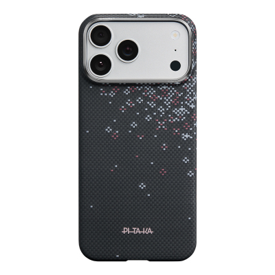 Apple iPhone 18 Pro Max Kılıf M-safe Şarj Özellikli Aramid Karbon Fiber Pitaka Sakura Hours Serisi Kapak - 1