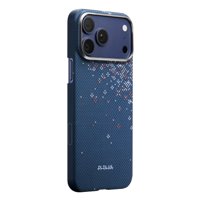 Apple iPhone 18 Pro Max Kılıf M-safe Şarj Özellikli Aramid Karbon Fiber Pitaka Sakura Hours Serisi Kapak - 7