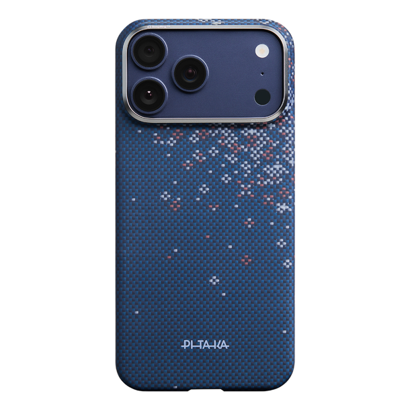 Apple iPhone 18 Pro Max Kılıf M-safe Şarj Özellikli Aramid Karbon Fiber Pitaka Sakura Hours Serisi Kapak - 2