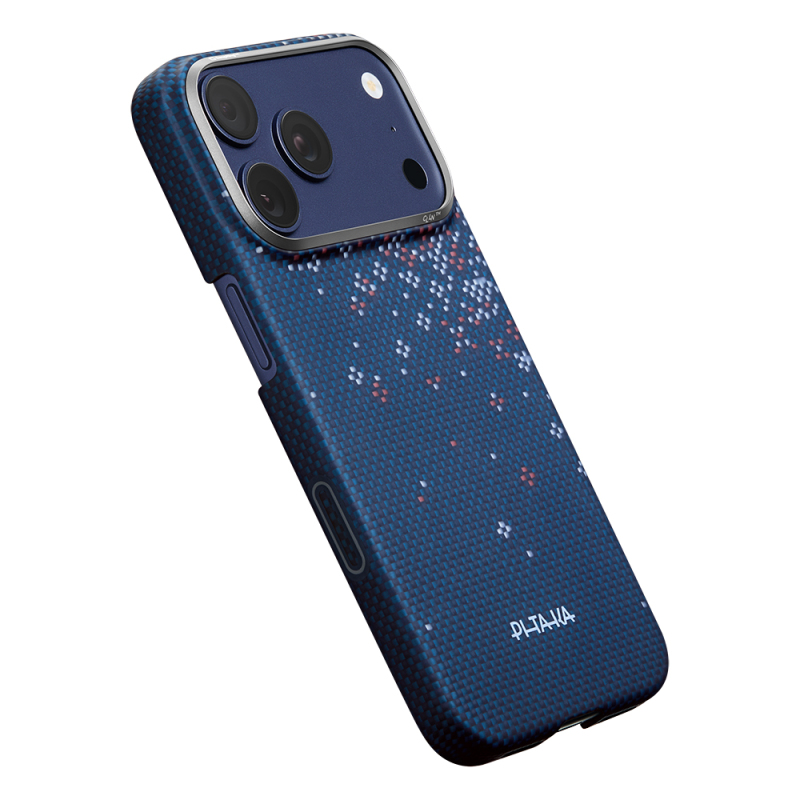 Apple iPhone 18 Pro Max Kılıf M-safe Şarj Özellikli Aramid Karbon Fiber Pitaka Sakura Hours Serisi Kapak - 9