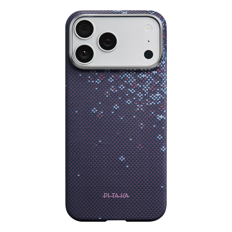 Apple iPhone 18 Pro Max Kılıf M-safe Şarj Özellikli Aramid Karbon Fiber Pitaka Sakura Hours Serisi Kapak - 4