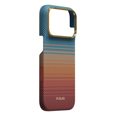 Apple iPhone 18 Pro Max Kılıf M-safe Şarj Özellikli Aramid Fiber Pitaka Sunset 2.0 California Dream Serisi - 11