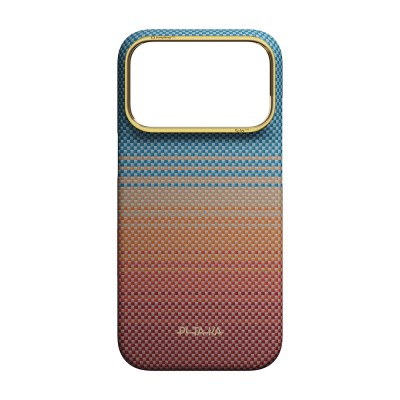 Apple iPhone 18 Pro Max Kılıf M-safe Şarj Özellikli Aramid Fiber Pitaka Sunset 2.0 California Dream Serisi - 15