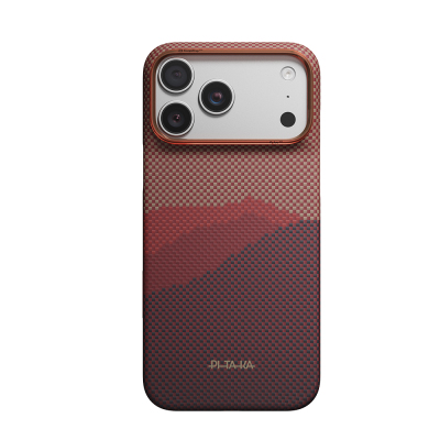 Apple iPhone 18 Pro Max Kılıf M-safe Şarj Özellikli Aramid Karbon Fiber Pitaka Tactile Woven Starpeak Serisi Over The Horizon Kapak - 1