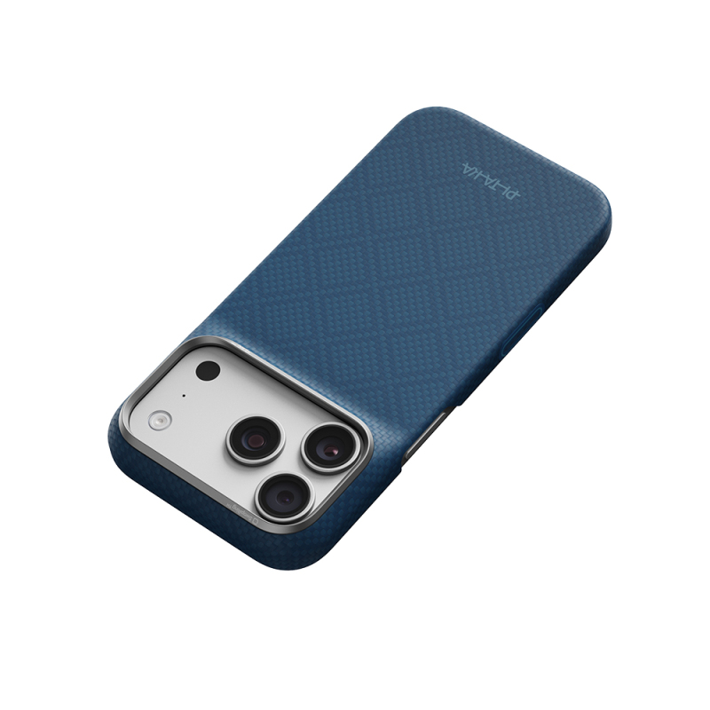 Apple iPhone 18 Pro Max Kılıf M-safe Şarj Özellikli Aramid Karbon Fiber Pitaka Argyle Serisi Kapak - 5