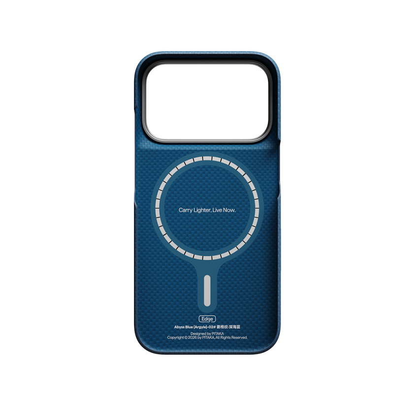 Apple iPhone 18 Pro Max Kılıf M-safe Şarj Özellikli Aramid Karbon Fiber Pitaka Argyle Serisi Kapak - 12