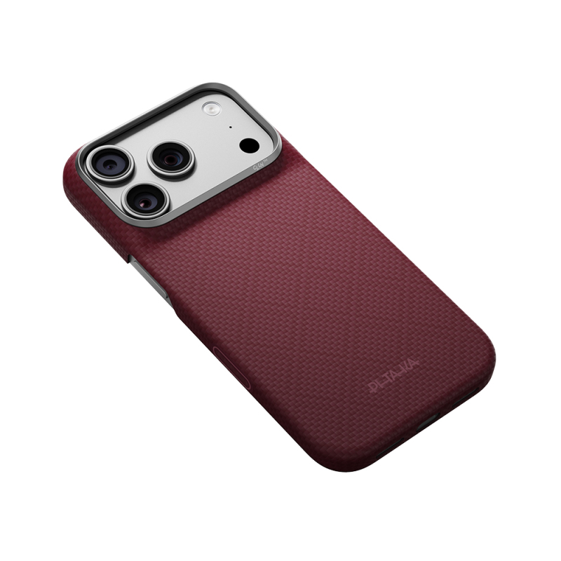 Apple iPhone 18 Pro Max Kılıf M-safe Şarj Özellikli Aramid Karbon Fiber Pitaka Argyle Serisi Kapak - 10