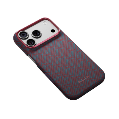 Apple iPhone 18 Pro Max Kılıf M-safe Şarj Özellikli Aramid Karbon Fiber Pitaka Argyle Serisi Kapak - 9
