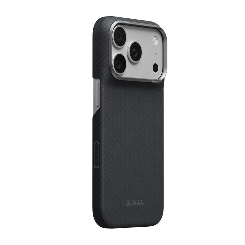 Apple iPhone 18 Pro Max Kılıf M-safe Şarj Özellikli Aramid Karbon Fiber Pitaka Argyle Serisi Kapak - 3