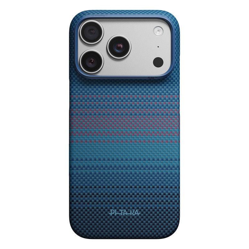 Apple iPhone 18 Pro Max Kılıf M-safe Şarj Özellikli Aramid Karbon Fiber Pitaka Moonrise 2.0 Nights Serisi Kapak - 2
