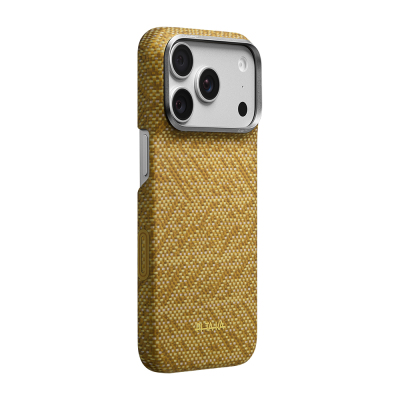 Apple iPhone 18 Pro Max Kılıf M-safe Şarj Özellikli Aramid Karbon Fiber Pitaka Wind Over Wheat Serisi Kapak - 1