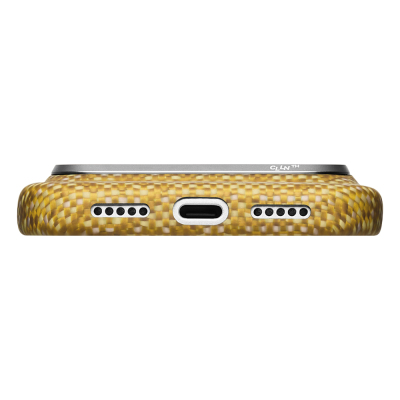 Apple iPhone 18 Pro Max Kılıf M-safe Şarj Özellikli Aramid Karbon Fiber Pitaka Wind Over Wheat Serisi Kapak - 10