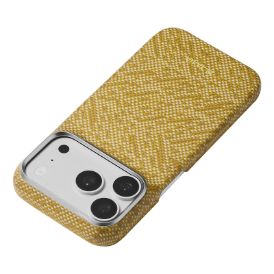 Apple iPhone 18 Pro Max Kılıf M-safe Şarj Özellikli Aramid Karbon Fiber Pitaka Wind Over Wheat Serisi Kapak - 3