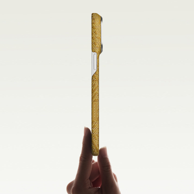 Apple iPhone 18 Pro Max Kılıf M-safe Şarj Özellikli Aramid Karbon Fiber Pitaka Wind Over Wheat Serisi Kapak - 12