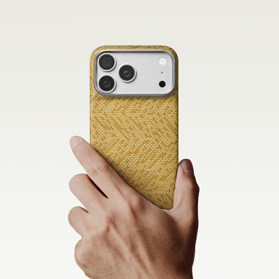 Apple iPhone 18 Pro Max Kılıf M-safe Şarj Özellikli Aramid Karbon Fiber Pitaka Wind Over Wheat Serisi Kapak - 13