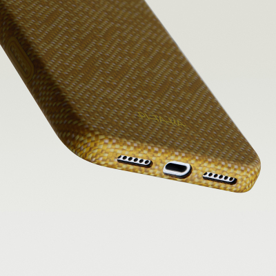 Apple iPhone 18 Pro Max Kılıf M-safe Şarj Özellikli Aramid Karbon Fiber Pitaka Wind Over Wheat Serisi Kapak - 11