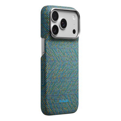 Apple iPhone 18 Pro Max Kılıf M-safe Şarj Özellikli Aramid Karbon Fiber Pitaka Wind Over Wheat Serisi Kapak - 3