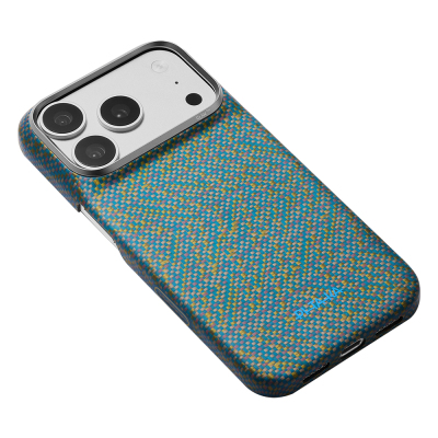 Apple iPhone 18 Pro Max Kılıf M-safe Şarj Özellikli Aramid Karbon Fiber Pitaka Wind Over Wheat Serisi Kapak - 10