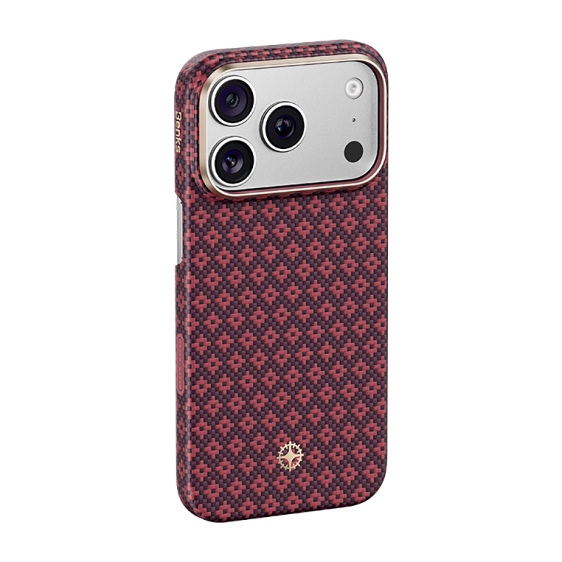 Apple iPhone 18 Pro Max Kılıf M-Safe Şarj Özellikli Benks ArmorAir ArmorGrid Serisi C1 Kevlar Karbon Kapak - 7