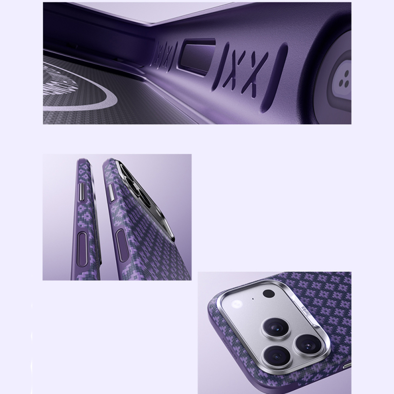 Apple iPhone 18 Pro Max Kılıf M-Safe Şarj Özellikli Benks ArmorPro ArmorEdge X9 Serisi Kevlar Karbon Kapak - 13
