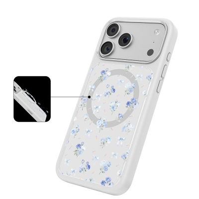 Apple iPhone 18 Pro Max Kılıf M-safe Şarj Özellikli Çiçek Tasarımlı Mutural Flower Serisi Kapak - 4