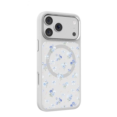 Apple iPhone 18 Pro Max Kılıf M-safe Şarj Özellikli Çiçek Tasarımlı Mutural Flower Serisi Kapak - 11