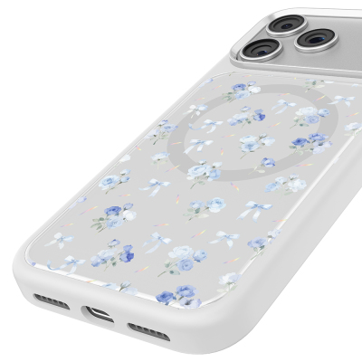 Apple iPhone 18 Pro Max Kılıf M-safe Şarj Özellikli Çiçek Tasarımlı Mutural Flower Serisi Kapak - 12