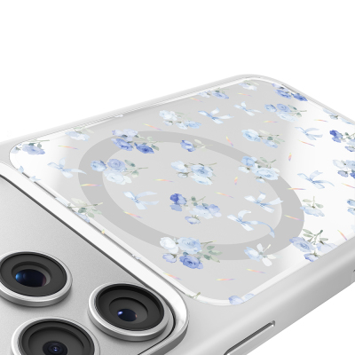 Apple iPhone 18 Pro Max Kılıf M-safe Şarj Özellikli Çiçek Tasarımlı Mutural Flower Serisi Kapak - 19