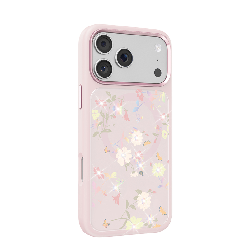 Apple iPhone 18 Pro Max Kılıf M-safe Şarj Özellikli Çiçek Tasarımlı Mutural Flower Serisi Kapak - 13