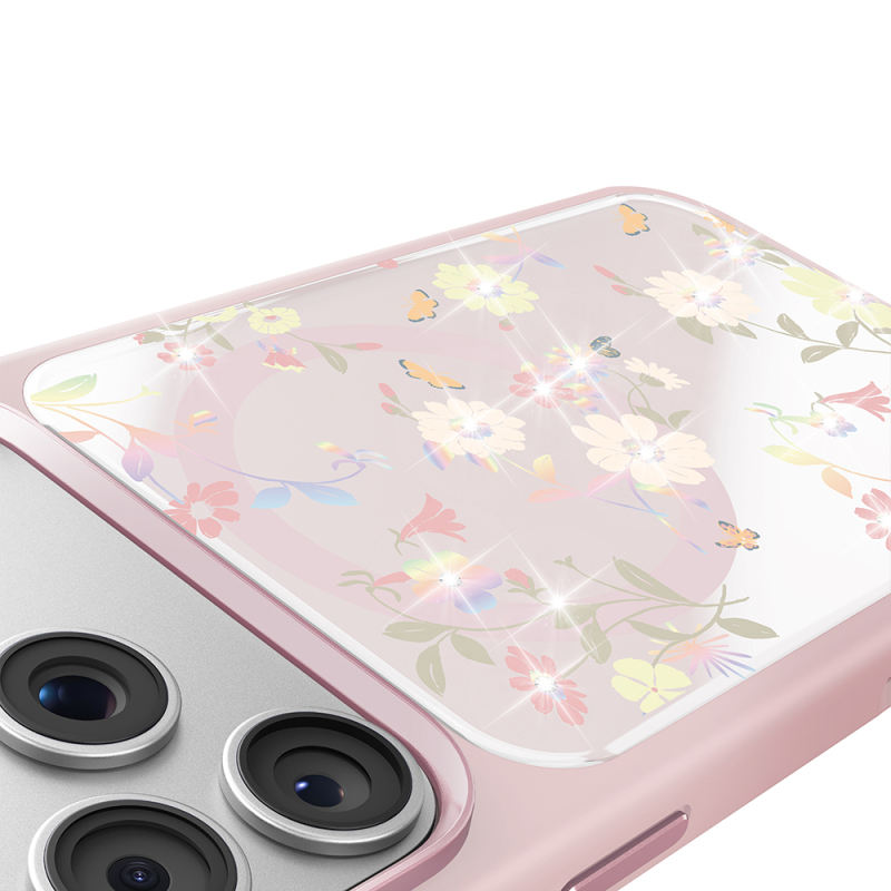 Apple iPhone 18 Pro Max Kılıf M-safe Şarj Özellikli Çiçek Tasarımlı Mutural Flower Serisi Kapak - 27