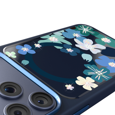Apple iPhone 18 Pro Max Kılıf M-safe Şarj Özellikli Çiçek Tasarımlı Mutural Flower Serisi Kapak - 33