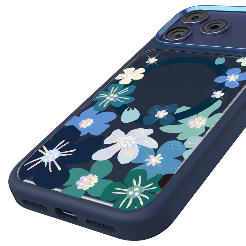 Apple iPhone 18 Pro Max Kılıf M-safe Şarj Özellikli Çiçek Tasarımlı Mutural Flower Serisi Kapak - 34