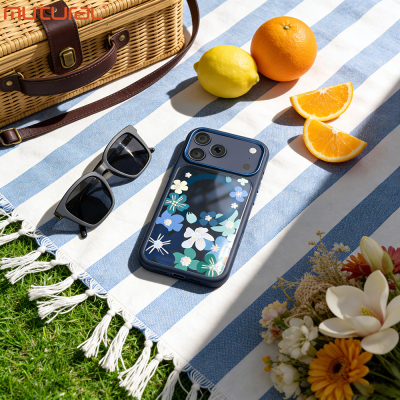 Apple iPhone 18 Pro Max Kılıf M-safe Şarj Özellikli Çiçek Tasarımlı Mutural Flower Serisi Kapak - 39