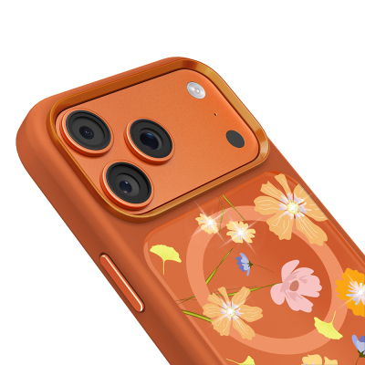 Apple iPhone 18 Pro Max Kılıf M-safe Şarj Özellikli Çiçek Tasarımlı Mutural Flower Serisi Kapak - 32