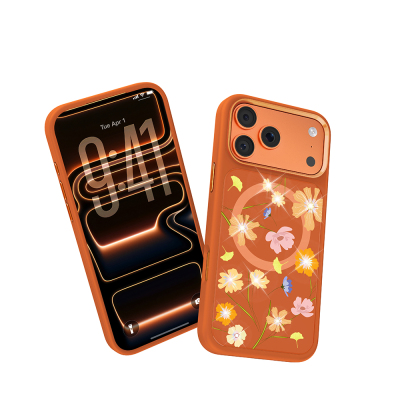 Apple iPhone 18 Pro Max Kılıf M-safe Şarj Özellikli Çiçek Tasarımlı Mutural Flower Serisi Kapak - 36