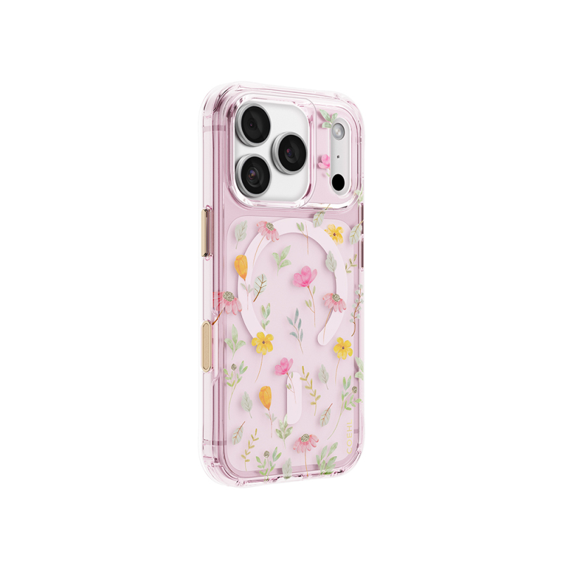 Apple iPhone 18 Pro Kılıf M-safe Şarj Özellikli Çiçekli Tasarım Coehl Evie Serisi Kapak - 2